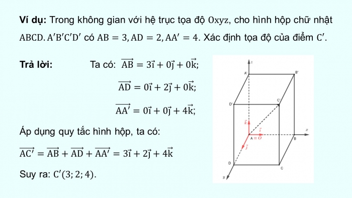 Giáo án PPT dạy thêm Toán 12 kết nối Bài 7: Hệ trục toạ độ trong không gian