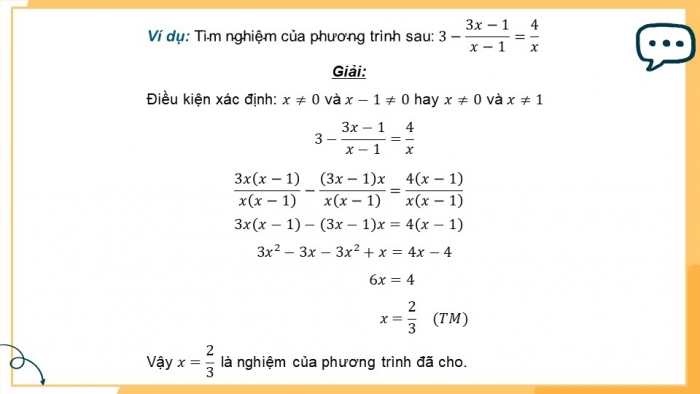 Giáo án PPT dạy thêm Toán 9 Cánh diều Bài 1: Phương trình quy về phương trình bậc nhất một ẩn