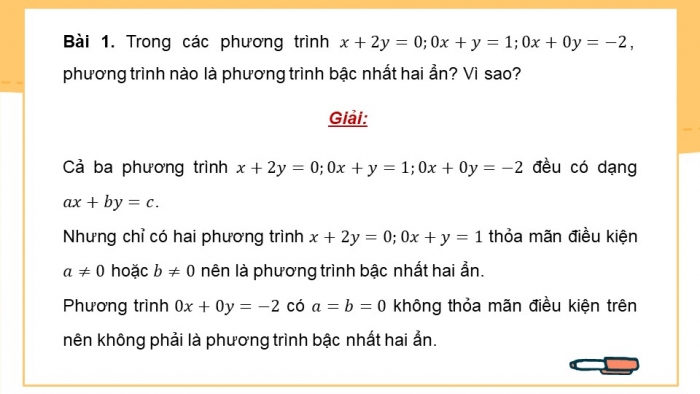 Giáo án PPT dạy thêm Toán 9 Kết nối bài 1: Khái niệm phương trình và hệ hai phương trình bậc nhất hai ẩn