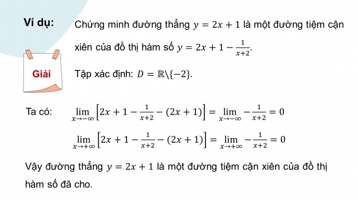 Giáo án PPT dạy thêm Toán 12 chân trời Bài 3: Đường tiệm cận của đồ thị hàm số