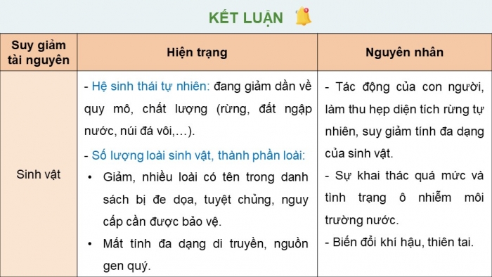 Giáo án điện tử Địa lí 12 chân trời Bài 5: Vấn đề sử dụng hợp lí tài nguyên thiên nhiên và bảo vệ môi trường