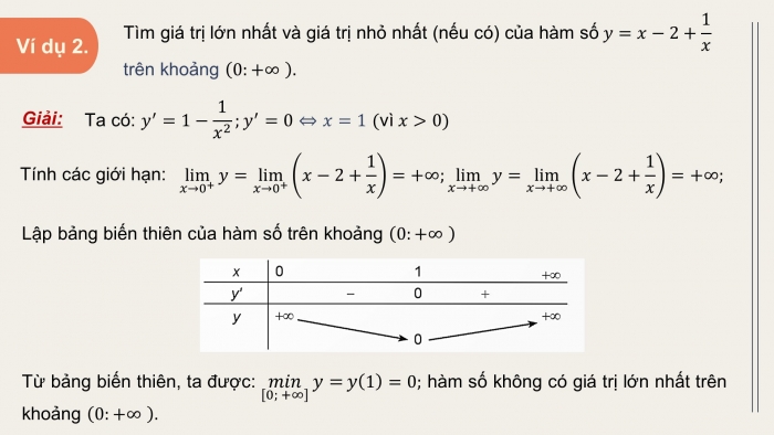 Giáo án điện tử Toán 12 kết nối Bài 2: Giá trị lớn nhất và giá trị nhỏ nhất của hàm số