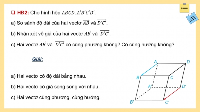 Giáo án điện tử Toán 12 kết nối Bài 6: Vectơ trong không gian