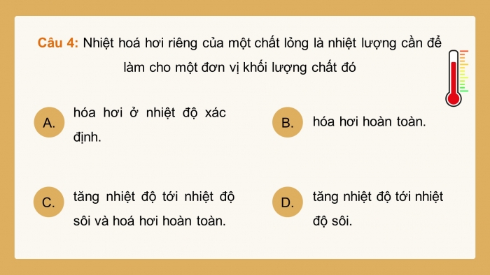 Giáo án điện tử Vật lí 12 kết nối Bài 6: Nhiệt hoá hơi riêng