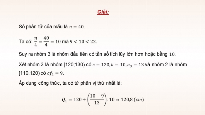 Giáo án PPT dạy thêm Toán 12 cánh diều Bài 1: Khoảng biến thiên, khoảng tứ phân vị của mẫu số liệu ghép nhóm