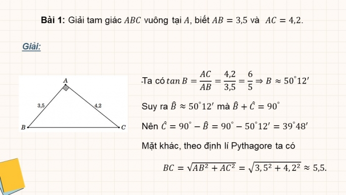 Giáo án PPT dạy thêm Toán 9 Chân trời bài 2: Hệ thức giữa cạnh và góc của tam giác vuông