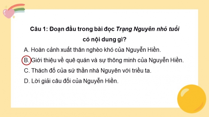 Giáo án PPT dạy thêm Tiếng Việt 5 chân trời bài 1: Bài đọc Trạng nguyên nhỏ tuổi. Luyện tập về từ đa nghĩa. Luyện tập lập dàn ý cho bài văn tả phong cảnh