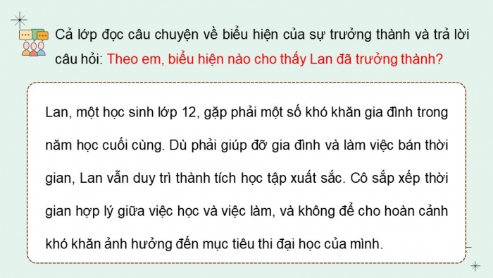 Giáo án điện tử Hoạt động trải nghiệm 12 cánh diều Chủ đề 2: Thay đổi để trưởng thành (P1)