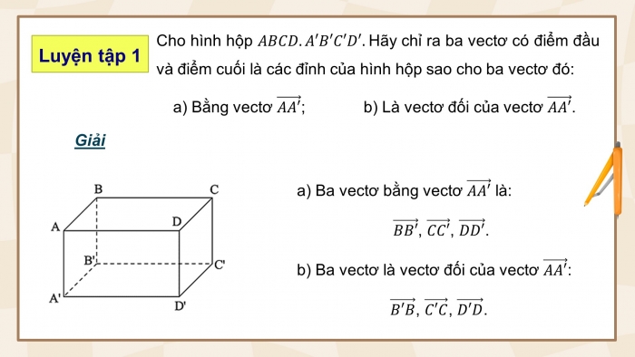 Giáo án điện tử Toán 12 cánh diều Bài 1: Vectơ và các phép toán vectơ trong không gian