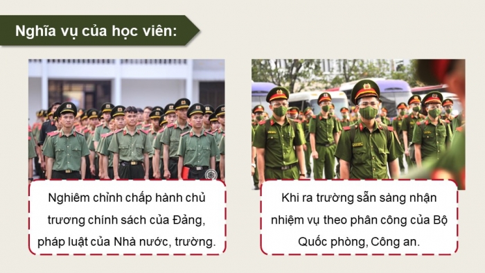 Giáo án điện tử Quốc phòng an ninh 12 kết nối Bài 3: Công tác tuyển sinh, đào tạo trong các trường Quân đội nhân dân Việt Nam và Công an nhân dân Việt Nam