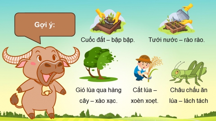 Giáo án điện tử Âm nhạc 5 chân trời Tiết 1: Khám phá Những âm thanh và nhịp điệu cuộc sống ở đồng quê, Hát Dắt trâu ra đồng