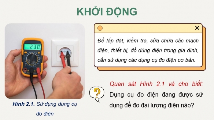 Giáo án điện tử Công nghệ 9 Lắp đặt mạng điện trong nhà Kết nối Bài 2: Dụng cụ đo điện cơ bản