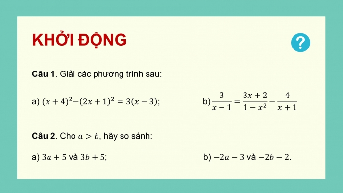 Giáo án điện tử Toán 9 kết nối Chương 2 Luyện tập chung