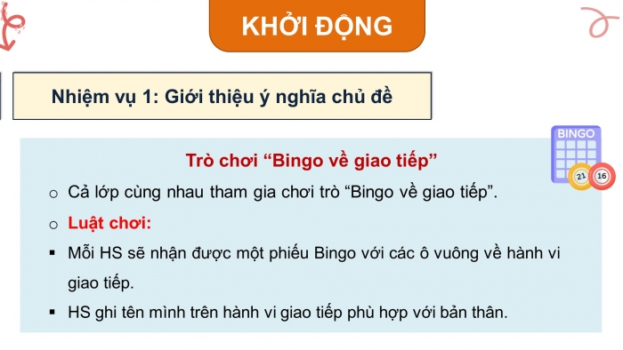 Giáo án điện tử Hoạt động trải nghiệm 9 chân trời bản 1 Chủ đề 2 Tuần 5