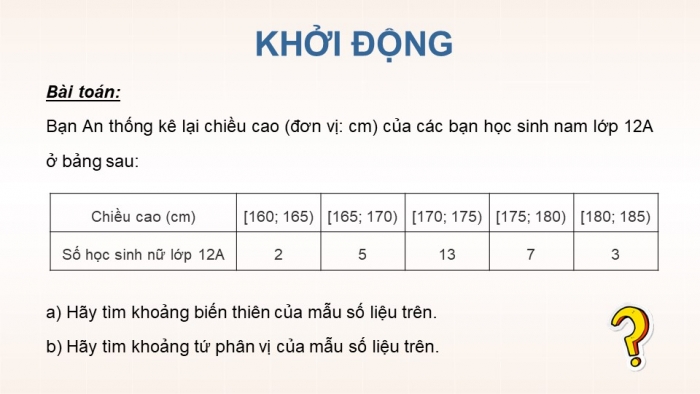 Giáo án PPT dạy thêm Toán 12 cánh diều Bài 1: Khoảng biến thiên, khoảng tứ phân vị của mẫu số liệu ghép nhóm