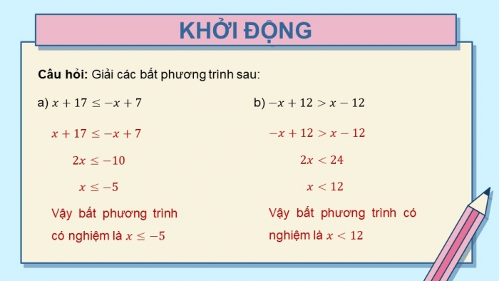 Giáo án PPT dạy thêm Toán 9 Chân trời bài 2: Bất phương trình bậc nhất một ẩn