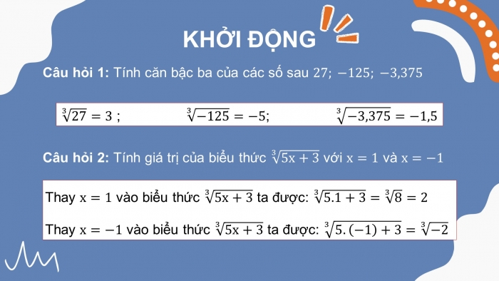 Giáo án PPT dạy thêm Toán 9 Chân trời bài 2: Căn bậc ba