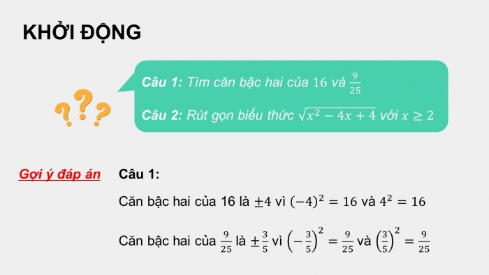 Giáo án PPT dạy thêm Toán 9 Kết nối bài 7: Căn bậc hai và căn thức bậc hai