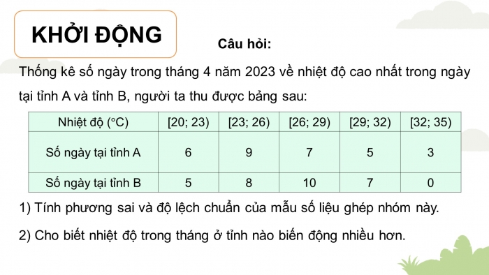 Giáo án PPT dạy thêm Toán 12 kết nối Bài 10: Phương sai và độ lệch chuẩn