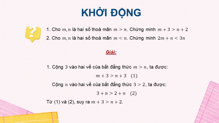 Giáo án PPT dạy thêm Toán 9 Cánh diều Bài 1: Bất đẳng thức