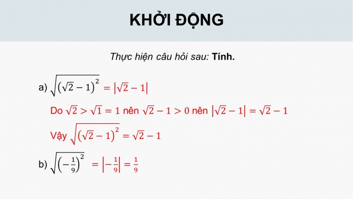 Giáo án PPT dạy thêm Toán 9 Cánh diều Bài 2: Một số phép tính về căn bậc hai của số thực