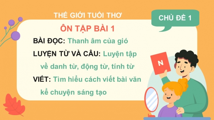 Giáo án PPT dạy thêm Tiếng Việt 5 Kết nối bài 1: Bài đọc Thanh âm của gió. Luyện tập về danh từ, động từ, tính từ. Tìm hiểu cách viết bài văn kể chuyện sáng tạo