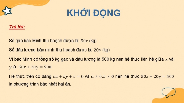 Giáo án PPT dạy thêm Toán 9 Kết nối bài 1: Khái niệm phương trình và hệ hai phương trình bậc nhất hai ẩn