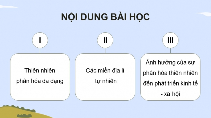 Giáo án điện tử Địa lí 12 chân trời Bài 3: Sự phân hoá đa dạng của thiên nhiên (bổ sung)