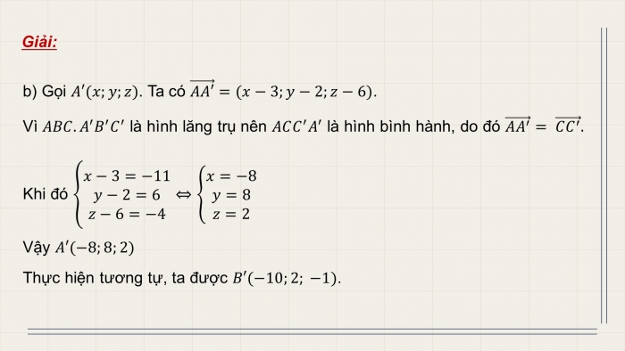 Giáo án PPT dạy thêm Toán 12 cánh diều Bài 2: Tọa độ của vectơ