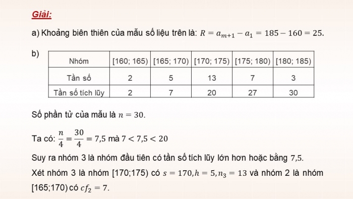 Giáo án PPT dạy thêm Toán 12 cánh diều Bài 1: Khoảng biến thiên, khoảng tứ phân vị của mẫu số liệu ghép nhóm