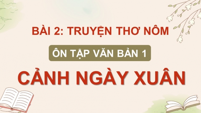 Giáo án PPT dạy thêm Ngữ văn 9 Cánh diều bài 2: Cảnh ngày xuân (Trích Truyện Kiều – Nguyễn Du)