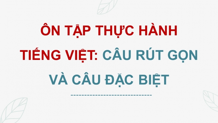 Giáo án PPT dạy thêm Ngữ văn 9 Cánh diều bài 8: Ôn tập thực hành tiếng Việt