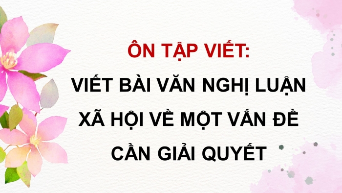 Giáo án PPT dạy thêm Ngữ văn 9 Cánh diều bài 8: Viết bài văn nghị luận xã hội về một vấn đề cần giải quyết