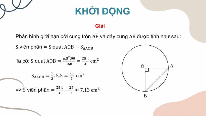 Giáo án PPT dạy thêm Toán 9 Cánh diều Bài 5: Độ dài cung tròn, diện tích hình quạt tròn, diện tích hình vành khuyên