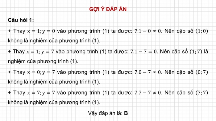 Giáo án PPT dạy thêm Toán 9 Chân trời bài 2: Phương trình bậc nhất hai ẩn và hệ hai phương trình bậc nhất hai ẩn