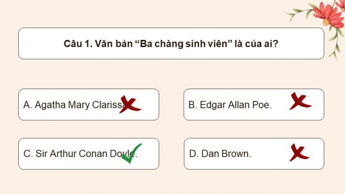 Giáo án PPT dạy thêm Ngữ văn 9 Kết nối bài 6: Ba chàng sinh viên (A-thơ Cô-nan Đoi-lơ)