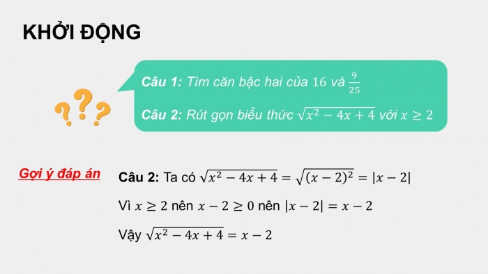 Giáo án PPT dạy thêm Toán 9 Kết nối bài 7: Căn bậc hai và căn thức bậc hai