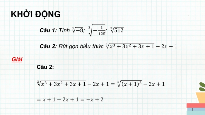 Giáo án PPT dạy thêm Toán 9 Kết nối bài 10: Căn bậc ba và căn thức bậc ba