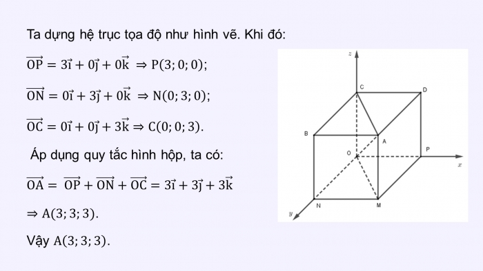 Giáo án PPT dạy thêm Toán 12 kết nối Bài 7: Hệ trục toạ độ trong không gian