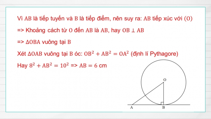 Giáo án PPT dạy thêm Toán 9 Cánh diều Bài 2: Vị trí tương đối của đường thẳng và đường tròn