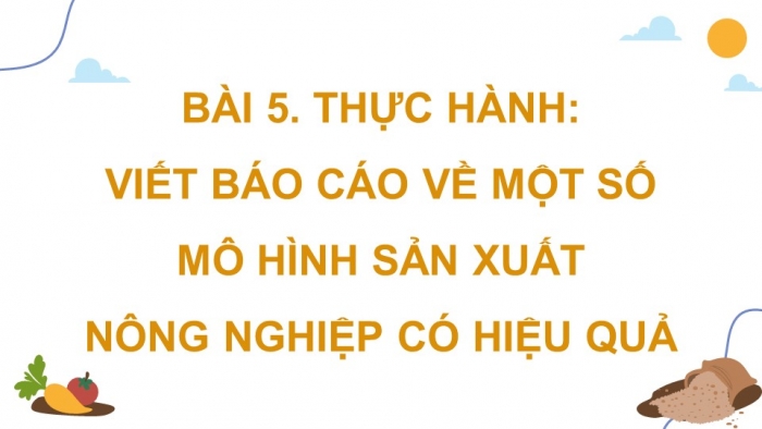 Giáo án điện tử Địa lí 9 chân trời Bài 5: Thực hành Viết báo cáo về một số mô hình sản xuất nông nghiệp có hiệu quả