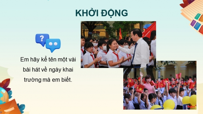 Giáo án điện tử Âm nhạc 9 chân trời Bài 1: Hát Mùa thu ngày khai trường, Nhạc cụ thể hiện tiết tấu