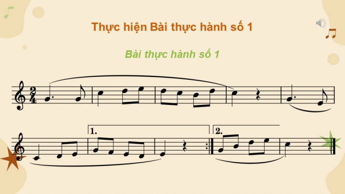 Giáo án điện tử Âm nhạc 9 chân trời Bài 4: Nhạc cụ thể hiện giai điệu Bài thực hành số 2