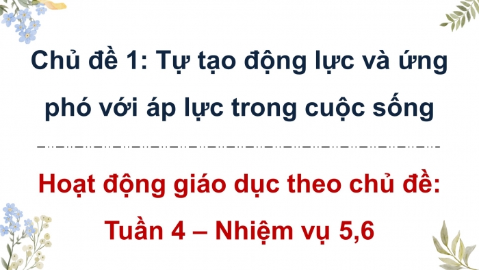 Giáo án điện tử Hoạt động trải nghiệm 9 chân trời bản 1 Chủ đề 1 Tuần 4