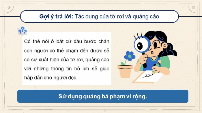 Giáo án PPT dạy thêm Ngữ văn 9 Cánh diều bài 10: Viết quảng cáo hoặc tờ rơi về một sản phẩm hay một hoạt động