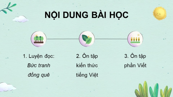 Giáo án PPT dạy thêm Tiếng Việt 5 chân trời bài 7: Bài đọc Bức tranh đồng quê. Luyện tập sử dụng từ điển. Trả bài văn tả phong cảnh (Bài viết số 2)