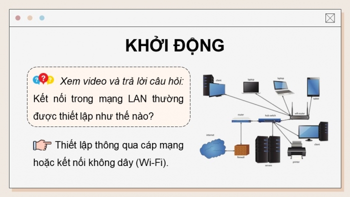 Giáo án điện tử Khoa học máy tính 12 kết nối Bài 3: Một số thiết bị mạng thông dụng