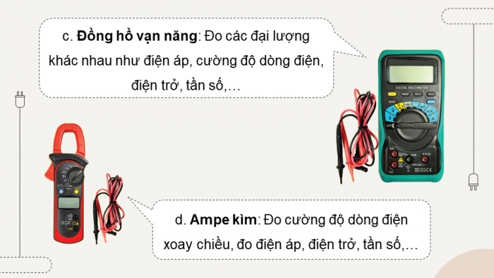 Giáo án điện tử Công nghệ 9 Lắp đặt mạng điện trong nhà Cánh diều Bài 2: Dụng cụ đo điện cơ bản