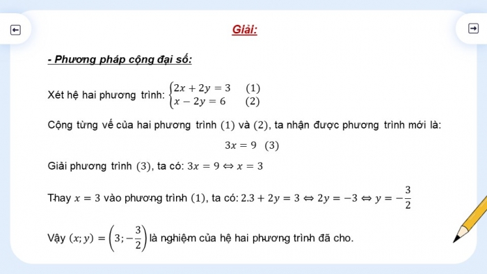 Giáo án PPT dạy thêm Toán 9 Cánh diều Bài 3: Giải hệ hai phương trình bậc nhất hai ẩn