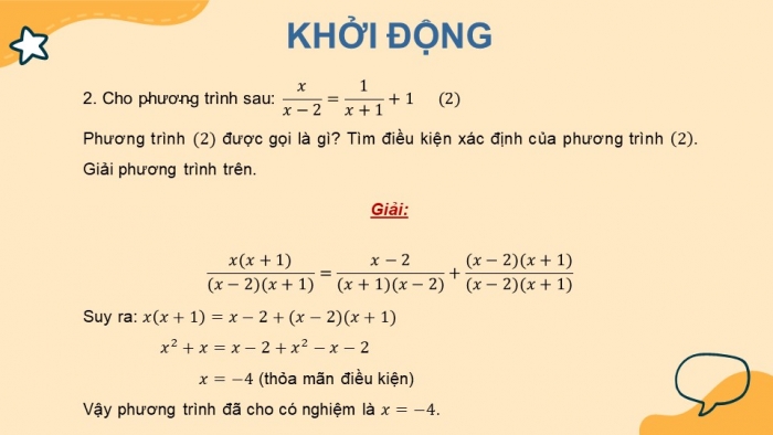 Giáo án PPT dạy thêm Toán 9 Cánh diều Bài 1: Phương trình quy về phương trình bậc nhất một ẩn